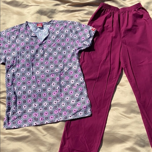 Cherokee Workwear & Dickies Scrubs Top &Bottom Set